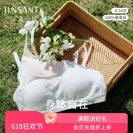 100%桑蚕丝无钢圈文胸清爽透气舒适隐形背心式少女内衣新品金三塔商品大图