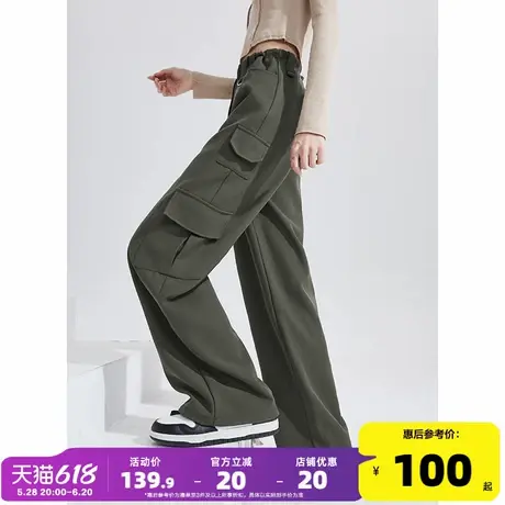 唐狮2025年春夏季新款女休闲裤子美式复古辣妹宽松显瘦阔腿工装裤商品大图