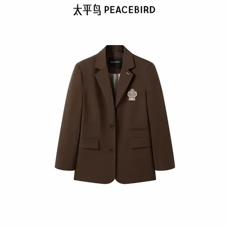 【商场同款】太平鸟女装年秋季新款绣花标西装A1BAE3472图片
