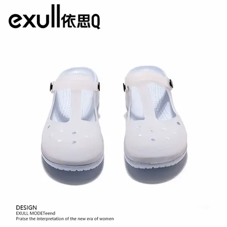 exull/依思Q夏季凉鞋女款洞洞鞋防滑外穿手术室拖鞋静音包头拖鞋商品大图