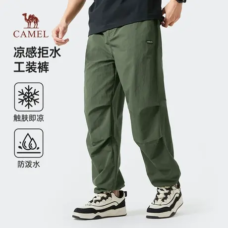骆驼休闲裤男夏季薄款透气束脚长裤阔腿工装裤防泼水宽松伞兵裤子商品大图