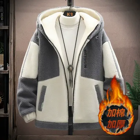 秋冬羊羔毛外套12岁男孩13初高中学生14颗粒绒夹克棉服15大童棉衣商品大图