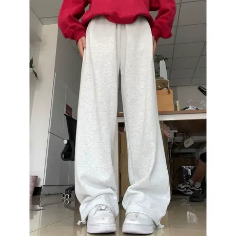 ins超火运动休闲束脚卫裤女春秋季百搭宽松高腰韩版阔腿拖地长裤商品大图