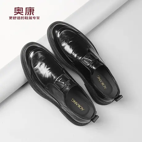 奥康 男鞋2025春秋新款正装商务休闲皮鞋舒适套脚真皮男皮鞋L商品大图