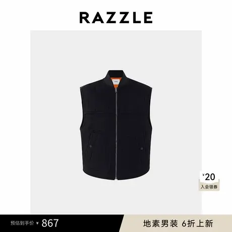 RAZZLE 地素奥莱男装棉褛背心春季深蓝色尼棉马甲图片