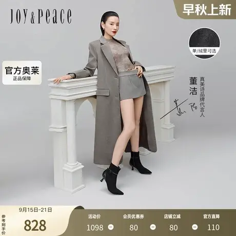 真美诗热播剧2024冬新款知性鸢尾花饰扣尖头高跟时装靴女YZP09DD4商品大图