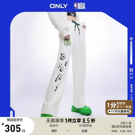 ONLY奥莱夏季新款NBA联名款松紧腰长款阔腿休闲裤女商品大图