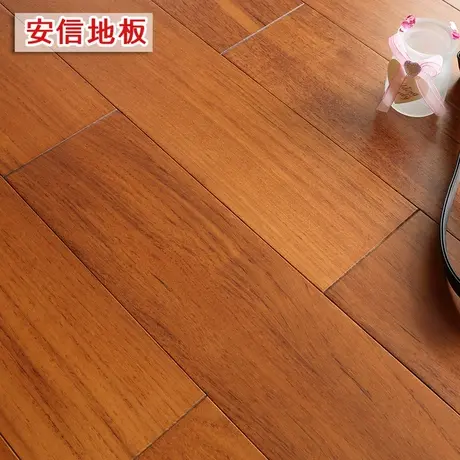安信缅甸柚木全实木锁扣地板地热地暖适用纯实木原木天然环保图片