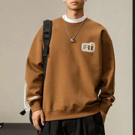 男士长袖春秋款宽松潮牌男装潮牌圆领休闲百搭时尚大码潮流卫衣图片