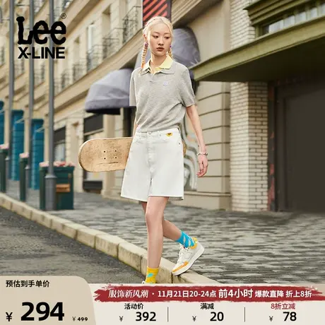 Lee23新品白色妈妈短裤女牛仔短裤美式复古LWB000196201图片