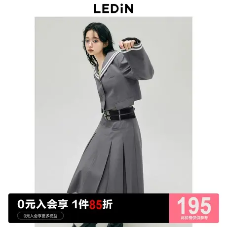 乐町短款海军领西装2023秋季新款早春拉链式学院风jk少女设计感图片