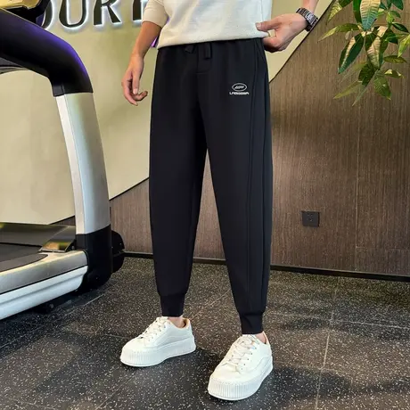 冬款卫裤男加绒保暖运动裤秋冬季小众潮牌宽松束脚痞帅哈伦休闲裤图片