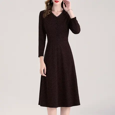 【1件7.9折】冬季新品时尚显瘦百搭打底裙中长款优雅针织连衣裙商品大图