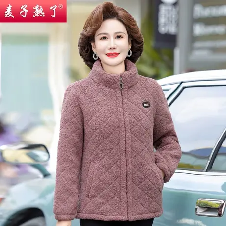 妈妈冬装棉衣加厚外套加绒棉服春秋阔太太奶奶装60岁中老年人女装商品大图