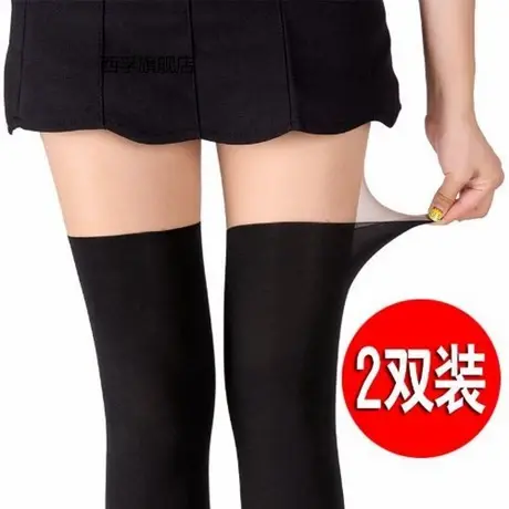 丝袜连裤袜防勾丝秋季中厚拼接丝袜女假高筒过膝春秋假大腿打底商品大图