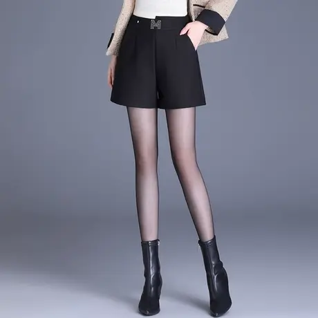 黑色阔腿裤女2023新款秋季外穿通勤西装短裤显瘦a字靴裤休闲裤子商品大图
