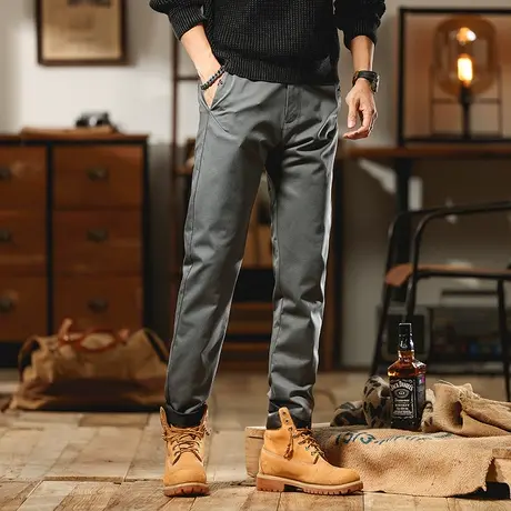 时尚宽松工装裤户外抽绳百搭男裤休闲裤男款痞帅潮大码男裤子男士商品大图