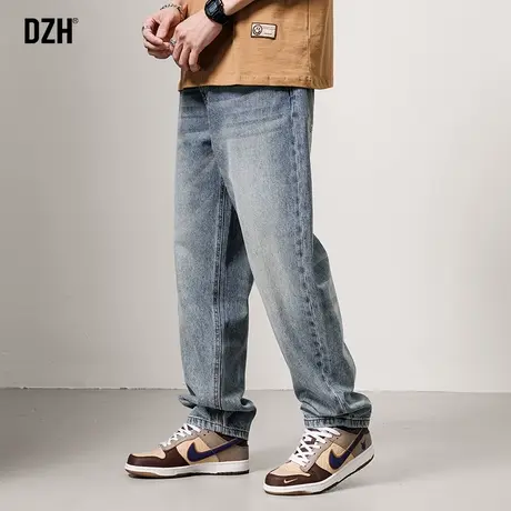 男士蓝色牛仔裤男直筒宽松潮牌裤子2023新款春夏休闲长裤百搭阔腿商品大图