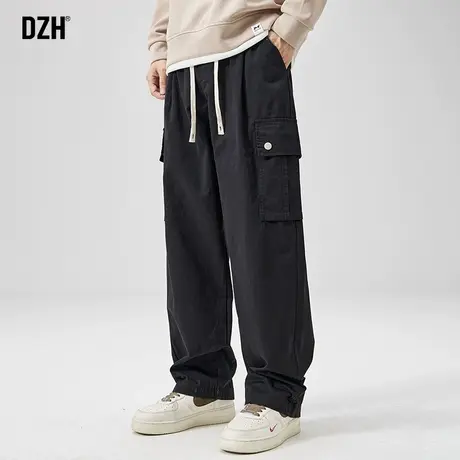 男士黑色纯棉裤子男款美式高街休闲工装裤直筒vibe伐木裤潮牌秋季商品大图