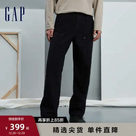 Gap男装春秋户外宽松廓形美式休闲裤磨毛运动裤高级直筒裤836430图片