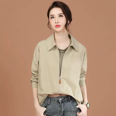 韩潮袭人假两件长袖工装衬衣2024春季新款女士衬衫上衣设计感小众图片