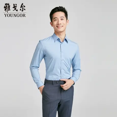 【商场同款】雅戈尔男士长袖衬衫新款官方商务休闲上班穿衬衫男图片