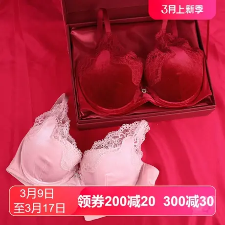 【薄模杯】安莉芳Outlets女士薄款大胸显小文胸蕾丝舒适丝绒内衣图片