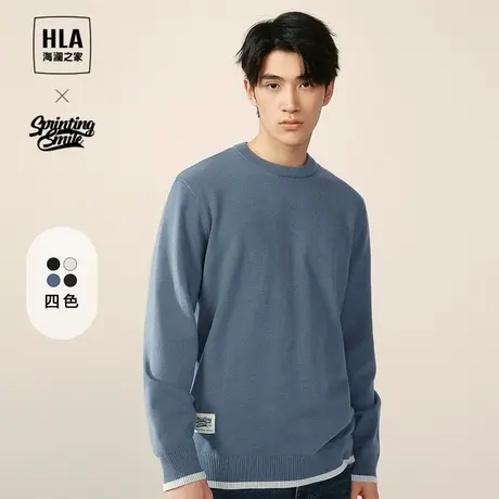 HLA/海澜之家SPRINTING SMILE系列针织衫2023秋季新款套头上衣男图片