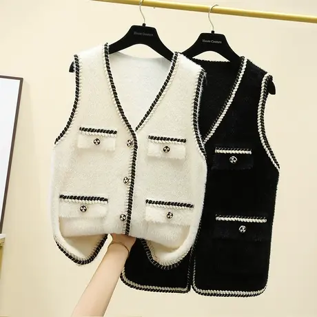 小香风马甲女2023新款春秋季设计感小众外搭背心早秋马夹外套上衣商品大图