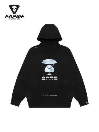 AAPE+运动男装秋冬扎染猿颜印花休闲连帽卫衣3968XXJ图片