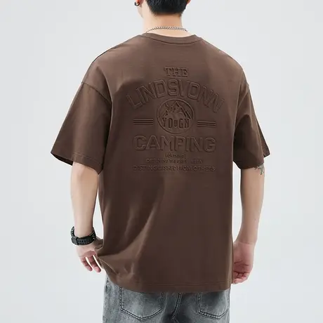 情侣装男装夏装纯棉t恤男士后背面印花体恤男生夏季圆领短袖上衣商品大图