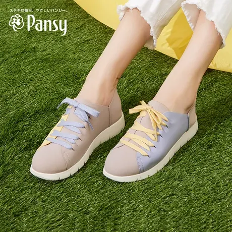 Pansy日本鞋子女新款休闲运动软底轻便舒适妈妈鞋踩跟单鞋秋款商品大图