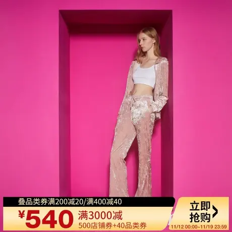 Juicy Couture橘滋23新款玫瑰花园彩钻丝绒女休闲裤商品大图
