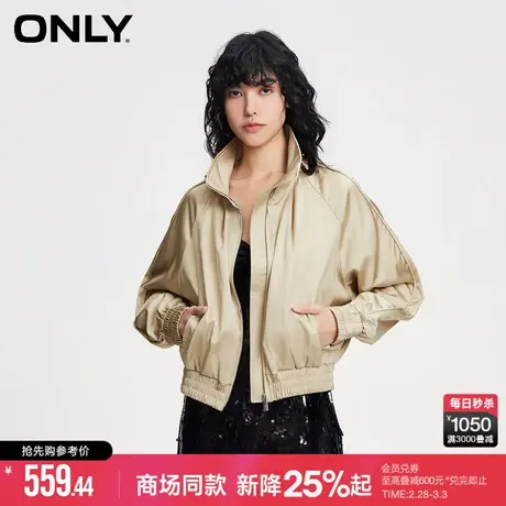 ONLY春季气质百搭舒适时尚潮流休闲长袖立领风衣外套女商品大图