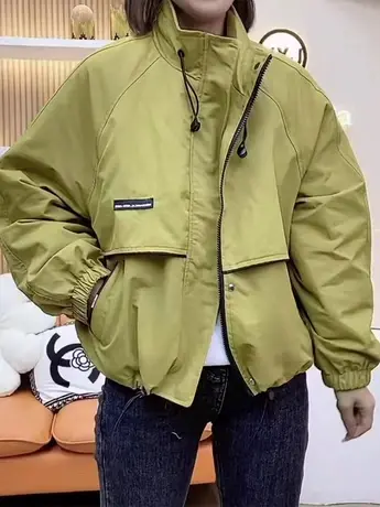 秋季宽松外套女2023新款百搭小个子洋气夹克开衫风衣棒球服上衣潮商品大图