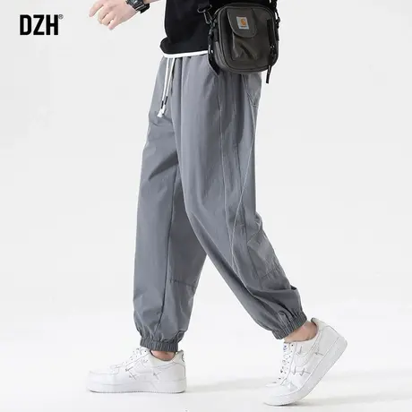 青少年灰色冰丝运动裤男夏季薄款九分束脚裤跑步速干裤2023年新款商品大图