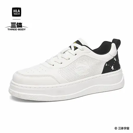 HLA/海澜之家男鞋三体联名款春夏时尚增高透气厚底小白鞋休闲板鞋商品大图