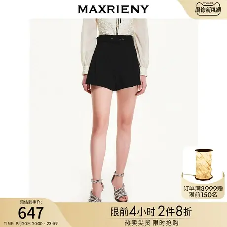 MAXRIENYA字蝴蝶结高腰短裤女显瘦百搭冬季新款商品大图