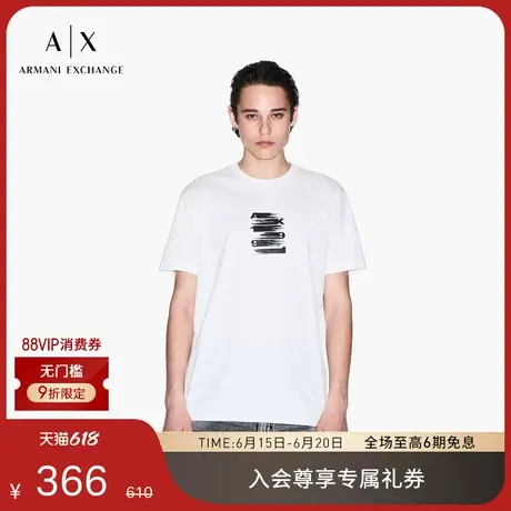 ARMANI EXCHANGE/阿玛尼2025夏季新款男士全棉圆领正肩短袖T恤图片