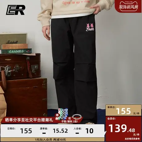 ER刺绣伞兵裤男2023秋季新款美式户外潮牌宽松休闲情侣登山长裤图片