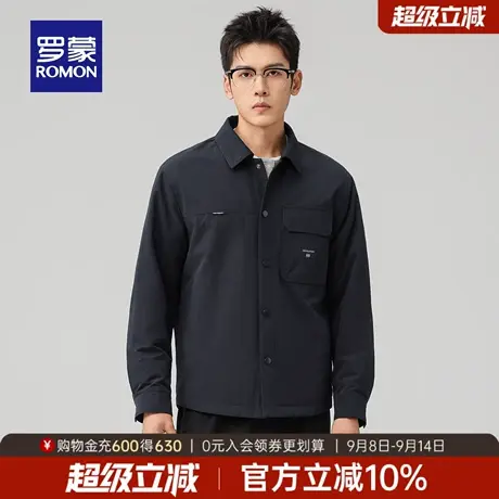 罗蒙男士翻领简约多口袋工装风夹克2025秋季新款休闲百搭时尚外套商品大图