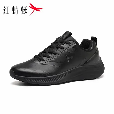 红蜻蜓男鞋秋冬季新款黑色鞋子皮面防水休闲运动鞋男软底皮鞋防臭商品大图