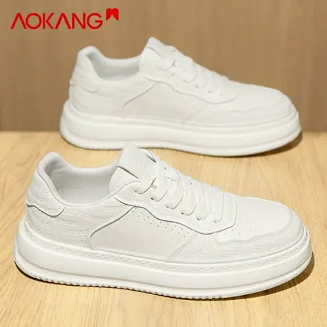 奥康小白鞋男款2026新款冬季休闲百搭板鞋青少年厚底增高运动男鞋商品大图