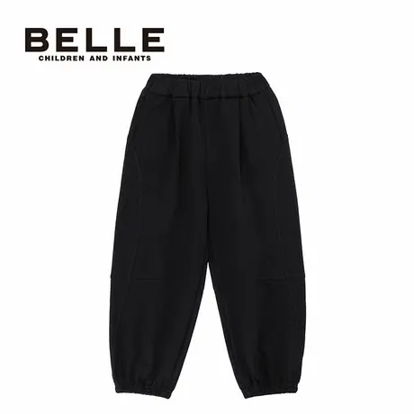 百丽童装纯色男童休闲运动裤束脚裤萝卜裤长裤图片