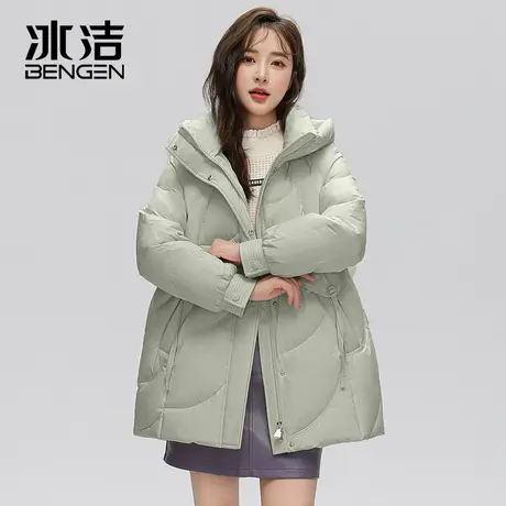 冰洁2023秋冬新款短款纯色连帽保暖防寒加厚女式时尚羽绒服XFF图片