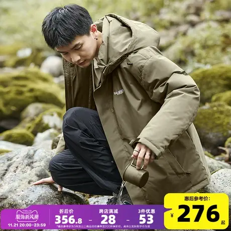 唐狮冬季新款连帽羽绒服男潮款宽松加厚冲锋运动少年户外工装外套图片