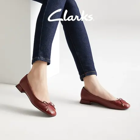 Clarks其乐轻舞系列女鞋2024春款蝴蝶结芭蕾舞鞋浅口船鞋单鞋图片
