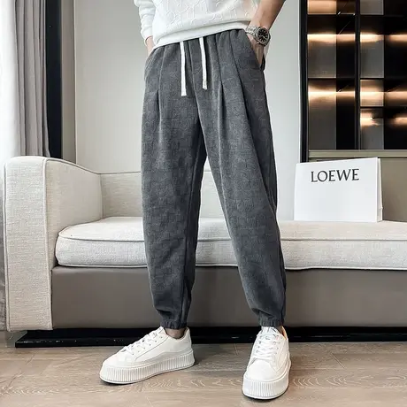 网红痞帅裤子韩版潮流修身哈伦潮牌个性休闲束脚裤学生运动卫裤男商品大图