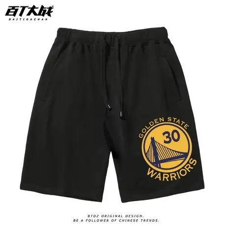 2023潮牌30号库里篮球男裤纯棉加肥加大码宽松休闲运动五分裤短裤商品大图