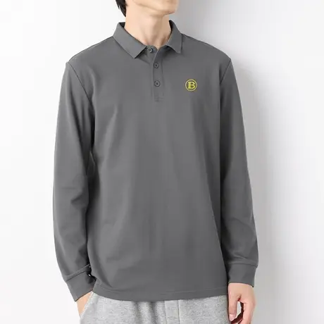 珠地棉长袖polo衫翻领t恤男2024新款春秋潮流带领打底衫有领秋衣商品大图